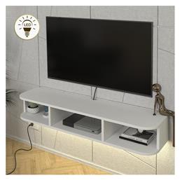 Σύνθετο Σαλονιού Bask Λευκό με Φωτισμό Μ120xΒ29.6εκ.