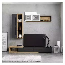 Σύνθετο Σαλονιού Calvados Oak-ανθρακί Μ210xΒ37xΥ27εκ.