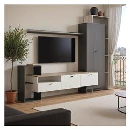 Σύνθετο Σαλονιού Ferefia Sonoma, Λευκή, Γκρι Μ240xΒ45.5xΥ189.5εκ.