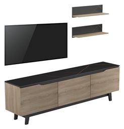 Σύνθετο Σαλονιού Kasia Μαύρο Μαρμάρου-sonoma Μ180xΒ35xΥ48.5εκ.