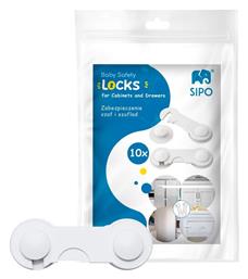 Sipo Προστατευτικά για Ντουλάπια & Συρτάρια από Πλαστικό σε Λευκό Χρώμα 10τμχ