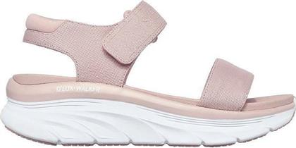 Skechers D Lux Walker New Block Καλοκαιρινές Γυναικείες Πλατφόρμες Χαμηλές σε Ροζ Χρώμα