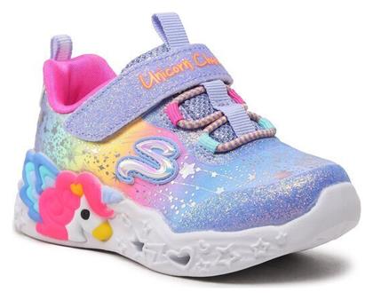 Skechers Παιδικά Sneakers Unicorn Charmer Twilight Dream με Σκρατς & Φωτάκια για Κορίτσι Λιλά