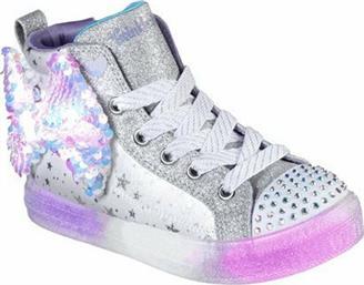 Skechers Παιδικό Μποτάκι για Κορίτσι Ασημί Twinkle Toes Shuffle Brights 2.0 από το MybrandShoes