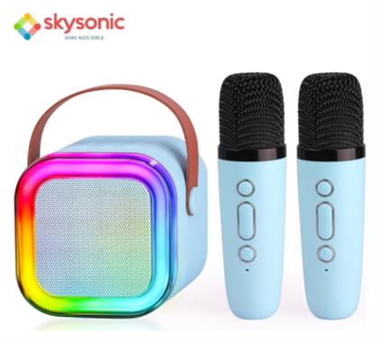 Skysonic Σύστημα Karaoke με Ασύρματα Μικρόφωνα K8 σε Γαλάζιο Χρώμα