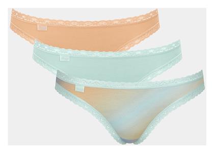 Sloggi Βαμβακερά Γυναικεία Brazil 3Pack με Δαντέλα