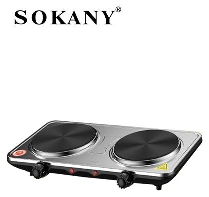 Sokany SK-5102 Επιτραπέζια Εστία Εμαγιέ Διπλή Γκρι από το MagicStore