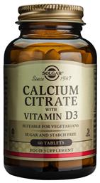 Solgar Calcium Citrate with Vitamin D3 250mg 60 ταμπλέτες