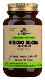 Solgar Ginkgo Biloba Leaf Extract 60 ταμπλέτες 60 φυτικές κάψουλες