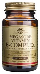 Solgar Megasorb Vitamin B-Complex Βιταμίνη για Ενέργεια, Ενίσχυση του Ανοσοποιητικού & το Νευρικό Σύστημα 50 ταμπλέτες