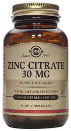 Solgar Zinc Citrate 30mg 100 κάψουλες