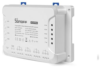 Sonoff 4CH PRO R3 Smart Ενδιάμεσος Διακόπτης με Wi-Fi και RF σε Λευκό Χρώμα