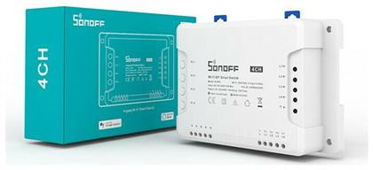 Sonoff 4CH R3 Smart Ενδιάμεσος Διακόπτης Wi-Fi σε Λευκό Χρώμα