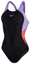 Speedo Colourblock Splice Muscleback Αθλητικό Ολόσωμο Μαγιό Black/Lilac