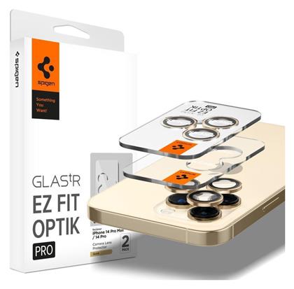 Spigen Ez Fit Optik Pro 2pcs Προστασία Κάμερας Tempered Glass Gold για το iPhone 14 Pro / 14 Pro Max από το e-shop