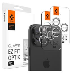 Spigen GLAS.tR EZ FIT Optik Pro 2x Προστασία Κάμερας Tempered Glass Διάφανο για το iPhone 16 Pro / Pro Max / 15 Pro / Pro Max / 14 Pro / Pro Max
