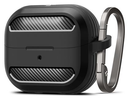 Spigen Rugged Armor Θήκη Σιλικόνης με Γάντζο σε Μαύρο χρώμα για Samsung Galaxy Buds 3 / 3 FE / 3 Pro