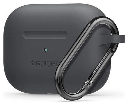 Spigen Silicone Fit with Carabiner Pro Θήκη Σιλικόνης με Γάντζο Charcoal Grey για Apple AirPods Pro από το Public