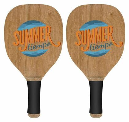 Summertiempo Σετ Ρακέτες Παραλίας Μπεζ 390gr με Ίσια Λαβή Μαύρη