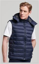 Superdry Αμάνικο Ανδρικό Μπουφάν Puffer Navy Μπλε