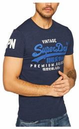 Superdry Ανδρικό T-shirt Navy Μπλε με Λογότυπο