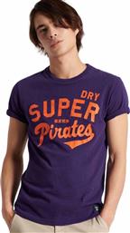 Superdry Collegiate Graphic Ανδρικό T-shirt Μωβ Με Στάμπα