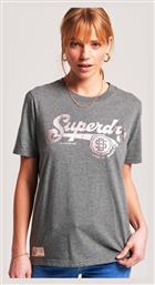 Superdry Ovin Vintage Script Style Γυναικείο T-shirt Rich Charcoal Marl