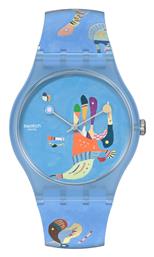 Swatch Blue Sky By Vassily Kandinsky Ρολόι Μπαταρίας με Καουτσούκ Λουράκι σε Μπλε χρώμα από το Eleftheriou Online