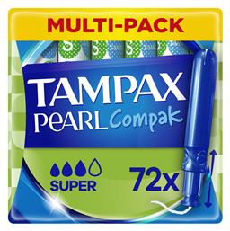 Tampax Ταμπόν Compak Pearl με Απλικατέρ για Αυξημένη Ροή 72τμχ