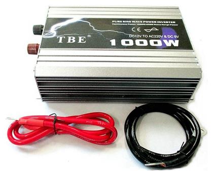 TBE1000W Inverter Αυτοκινήτου Τροποποιημένου Ημιτόνου 1000W για Μετατροπή 12V DC σε 220V AC με 1xUSB