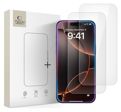 Tech-protect Glass Fit+ 2-pack Tempered Glass Iphone 16 Pro 17 17 Pro Transparent