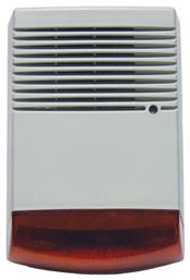 Tele MARS-250 Σειρήνα Συναγερμού Μπαταρίας Εξωτερικού Χώρου 120dB 12V με Κόκκινο Φως 20x28εκ.