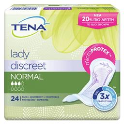 Tena Lady Discreet Normal Γυναικείες Σερβιέτες Ακράτειας Κανονικής Ροής 3 Σταγόνες 24τμχ από το Pharm24