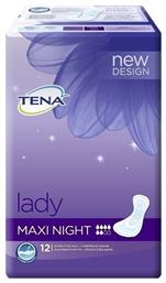 Tena Lady Night Maxi Γυναικείες Σερβιέτες Ακράτειας Αυξημένης Ροής 6 Σταγόνες 12τμχ από το ΑΒ Βασιλόπουλος