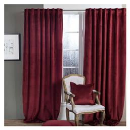 Teoran Κουρτίνα με Τρέσα Velvet Μπορντώ 140x260εκ. από το Designdrops