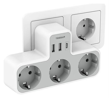 Tessan Ταφ 3 Θέσεων με 2 USB-A και 1 USB-C
