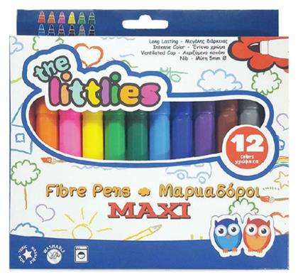 The Littlies Fibre Pens Πλενόμενοι Μαρκαδόροι Ζωγραφικής Χονδροί σε 24 Χρώματα από το Moustakas Toys