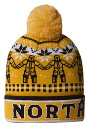 The North Face Pom Pom Beanie Unisex Σκούφος Πλεκτός σε Κίτρινο χρώμα