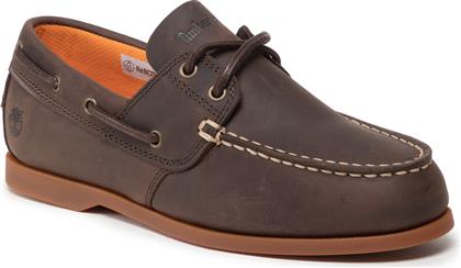 Timberland Cedar Δερμάτινα Ανδρικά Boat Shoes σε Καφέ Χρώμα