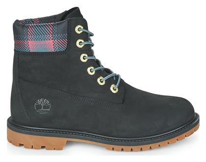 Timberland Heritage 6inch Δερμάτινα Γυναικεία Αρβυλάκια Μαύρα