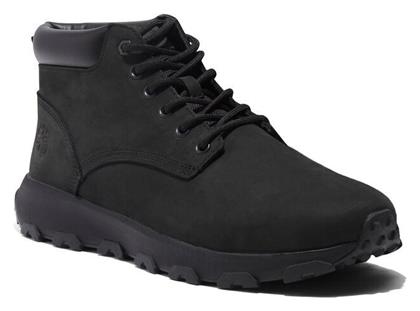 Timberland Mid Δερμάτινα Μαύρα Ανδρικά Μποτάκια