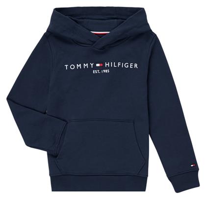 Tommy Hilfiger Fleece Παιδικό Φούτερ με Κουκούλα και Τσέπες Μπλε Essential