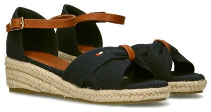 Tommy Hilfiger Wedge Καλοκαιρινές Γυναικείες Πλατφόρμες Μαύρες