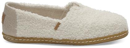 Toms Natural Plush Υφασμάτινες Γυναικείες Εσπαντρίγιες σε Λευκό Χρώμα