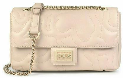 Tous Kaos Dream Γυναικεία Flap Bag 'Ωμου σε Μπεζ χρώμα