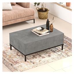 Τραπεζάκι Σαλονιού Barnet Μ90xΠ60xΥ35εκ. Γκρι/μαύρο