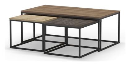 Τραπεζάκι Σαλονιού Camelia 3τμχ 110x60x41.8cm Ανοιχτό Καρυδί - Sapphire Oak - Καφέ