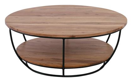 Τραπεζάκι Σαλονιού Roy-w 90x90x35cm Μαύρο - Φυσικό