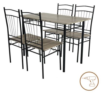 Τραπέζι Κουζίνας Roza με 4 Καρέκλες 110x60εκ.