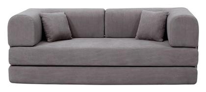 Τριθέσιος Καναπές Κρεβάτι Υφασμάτινος 200x100x75εκ. Σκούρο Γκρι